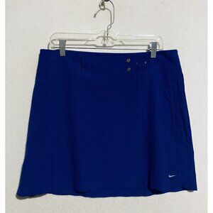 Nike Golf Skirt Womens 10 Royal Blue Athletic Wrap Dri Fit Belt Loops Athletic